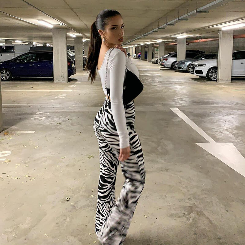 Zebra Wide Leg Pants