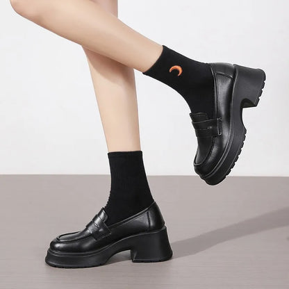 Leather Platform Loafers