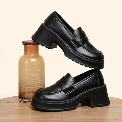 Leather Platform Loafers