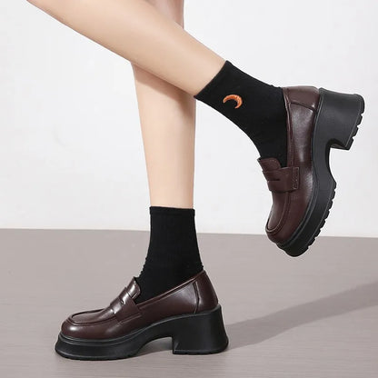 Leather Platform Loafers