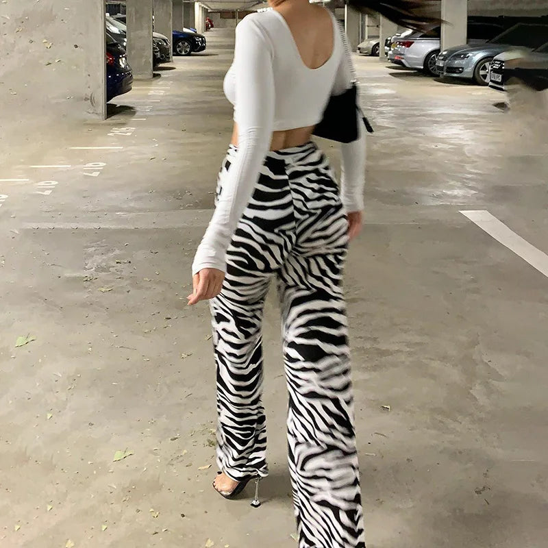 Zebra Wide Leg Pants