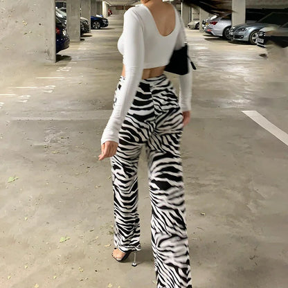 Zebra Wide Leg Pants