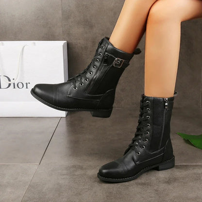 Round Toe Biker Boots