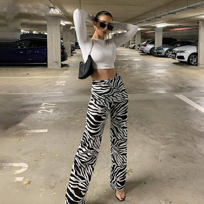 Zebra Wide Leg Pants